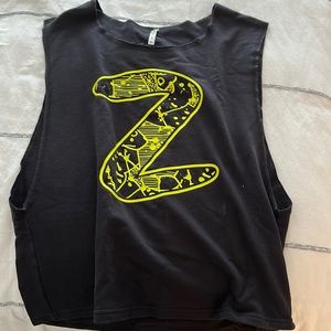 Zumba sweat muscle t size small runs a little big